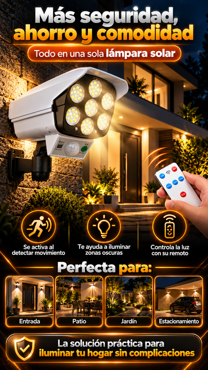 SolarGuard Pro™ - Foco solar tipo cámara