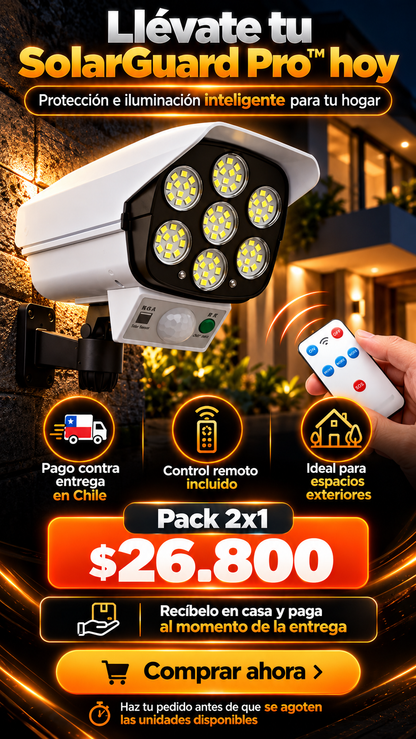 SolarGuard Pro™ - Foco solar tipo cámara
